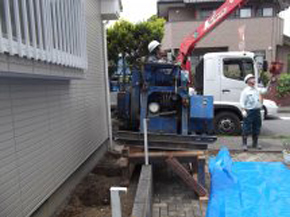 地盤改良（地質改良剤注入）写真1